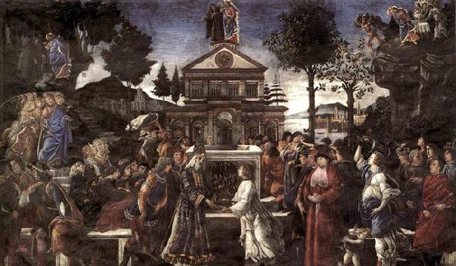 BOTTICELLI, Sandro The Temptation of Christ oil painting image